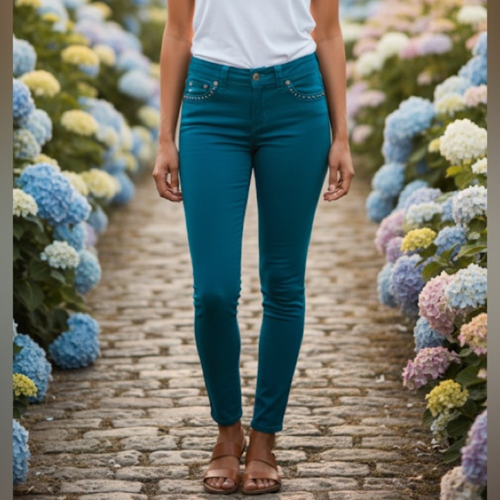 Miss Me Jeans teal blue skinny jeans embroidered sparkly country trendy studded